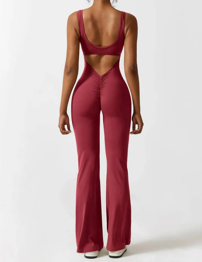 Elodie V-Back Flared Jumpsuit
