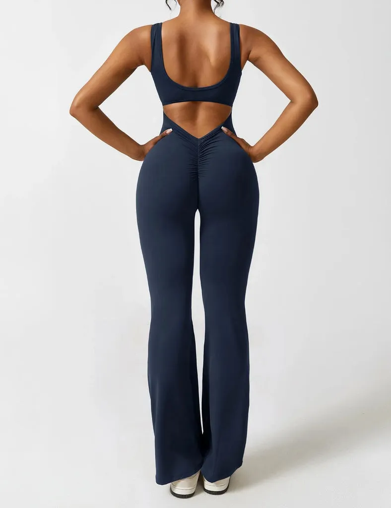 Elodie V-Back Flared Jumpsuit