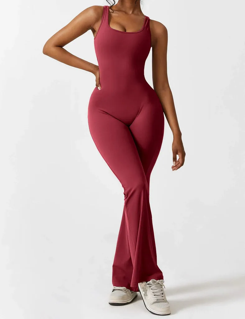 Elodie V-Back Flared Jumpsuit