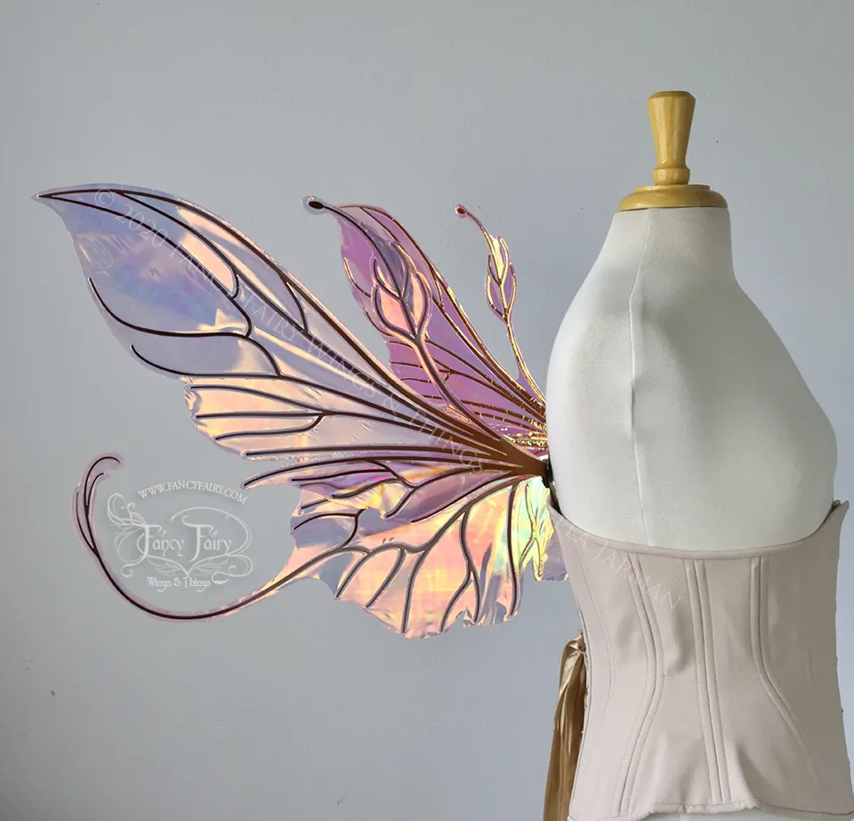 Elvina Iridescent Convertible Fairy Wings in Spiked Punch with Copper veins