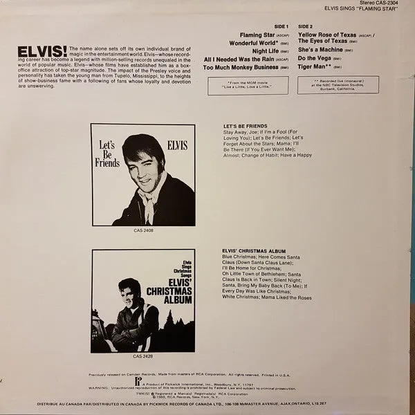 Elvis Presley - Elvis Sings "Flaming Star" (LP, Album, RE) (NM or M-)