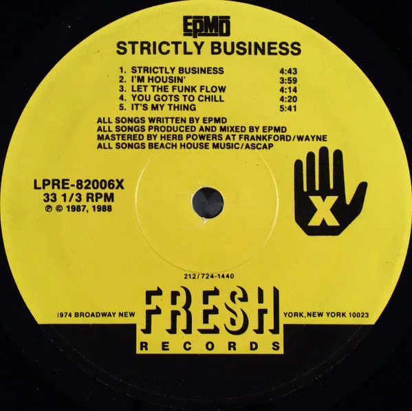 EPMD - Strictly Business (LP, Album) (NM or M-)
