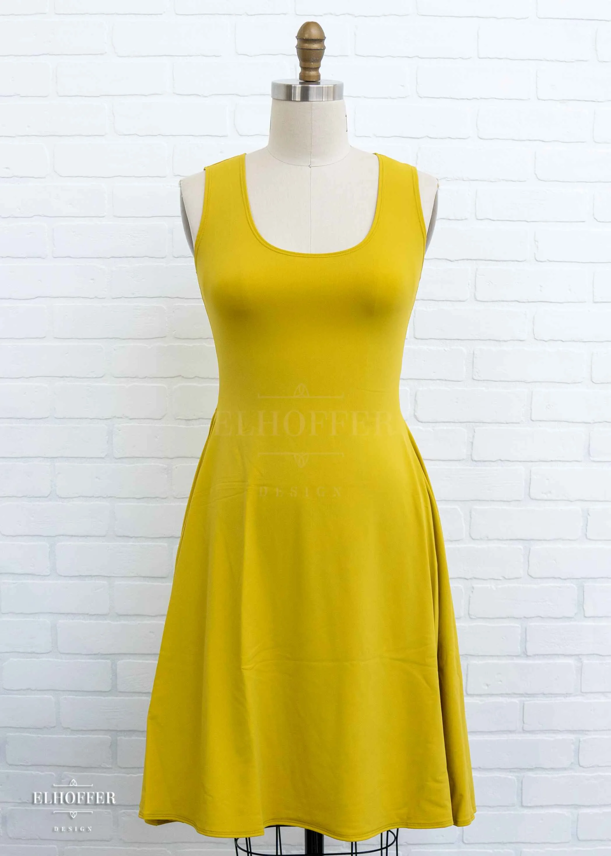 Essential Knee Length Dress - Antique Gold