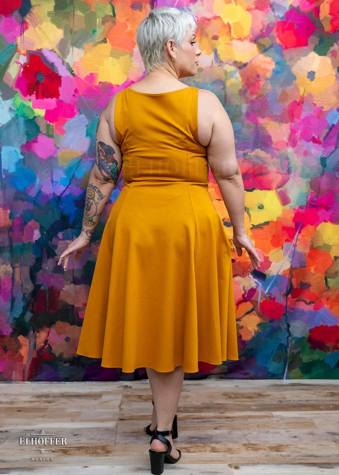 Essential Virgo Dress - Mustard Gold Ponte