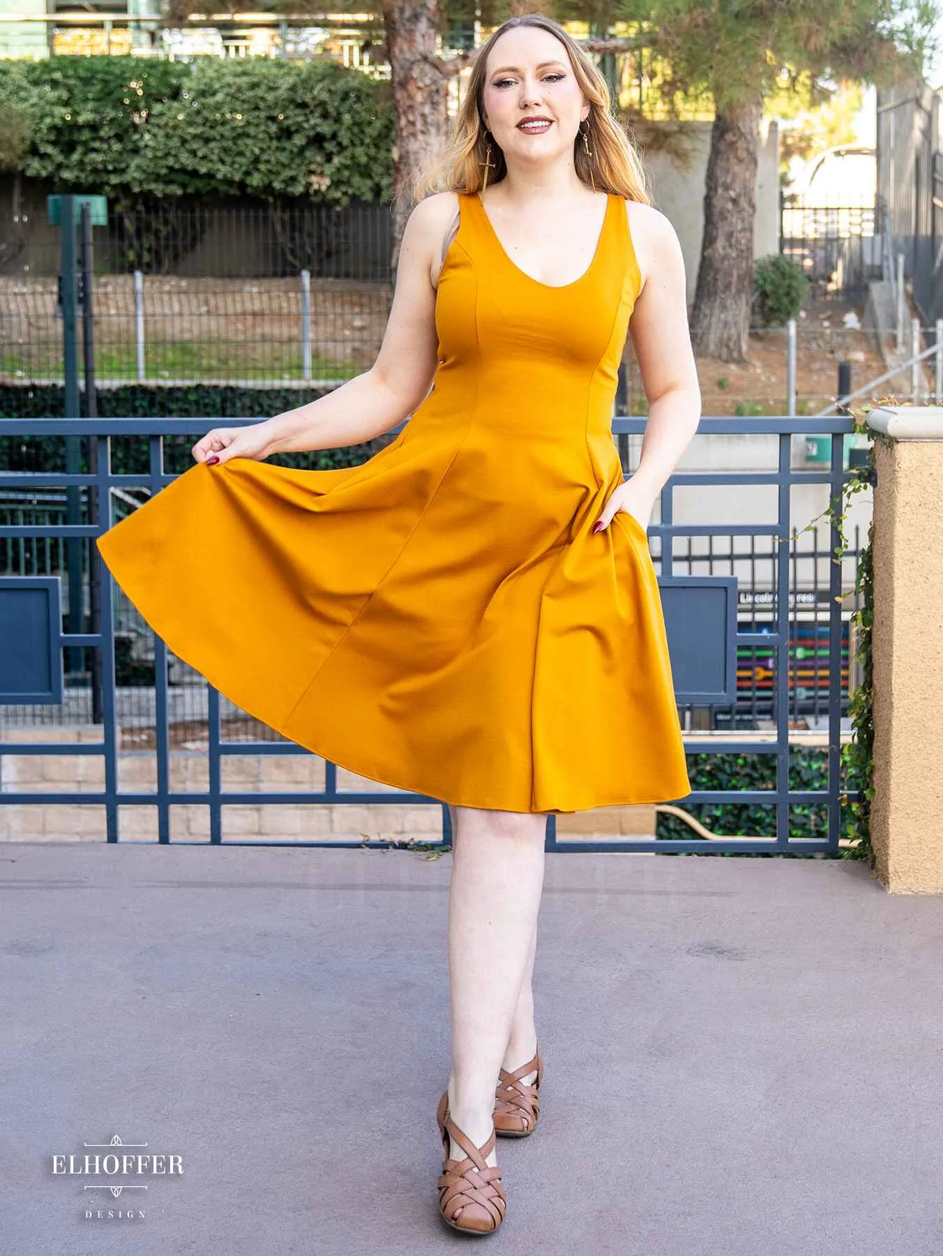 Essential Virgo Dress - Mustard Gold Ponte
