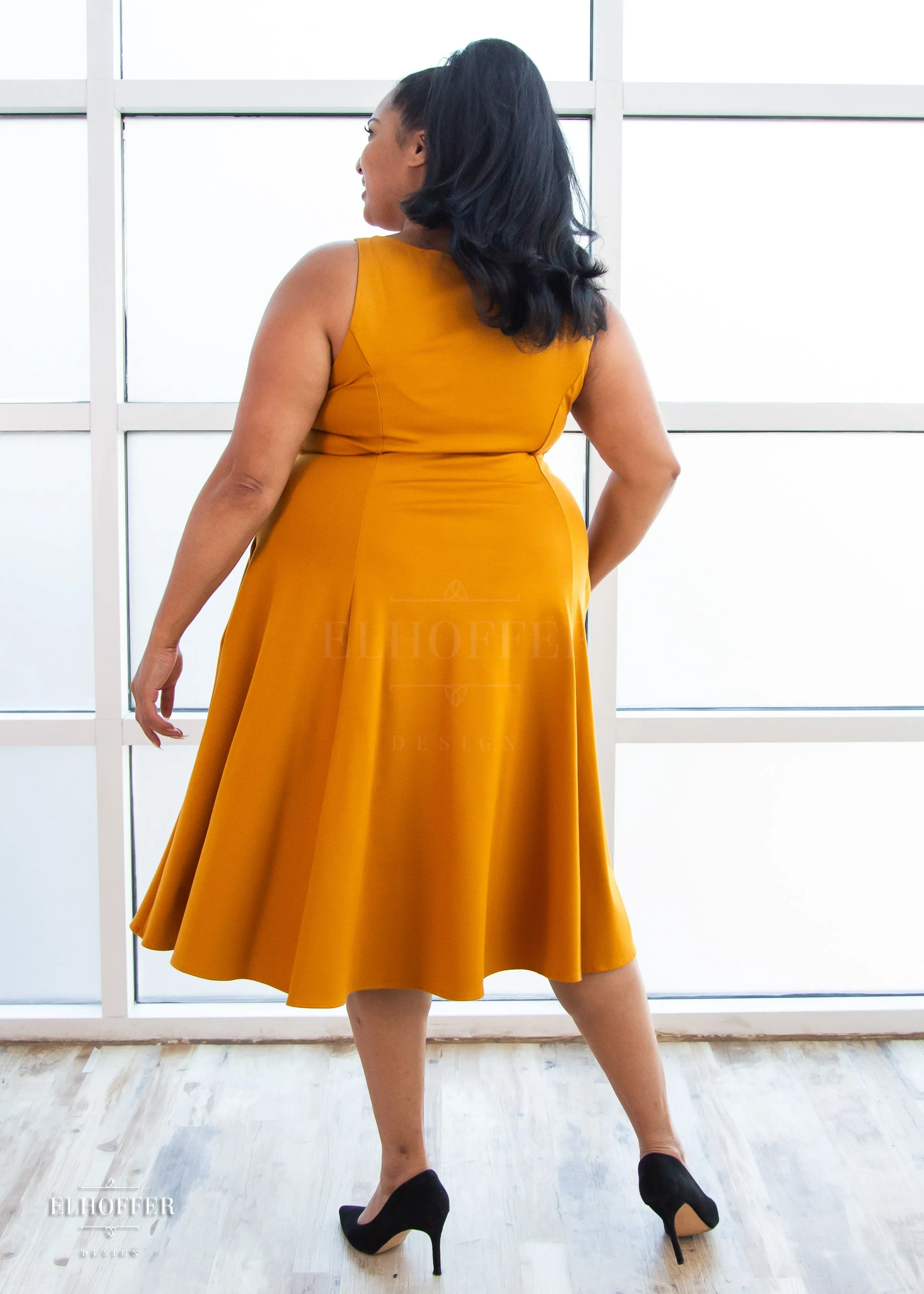 Essential Virgo Dress - Mustard Gold Ponte