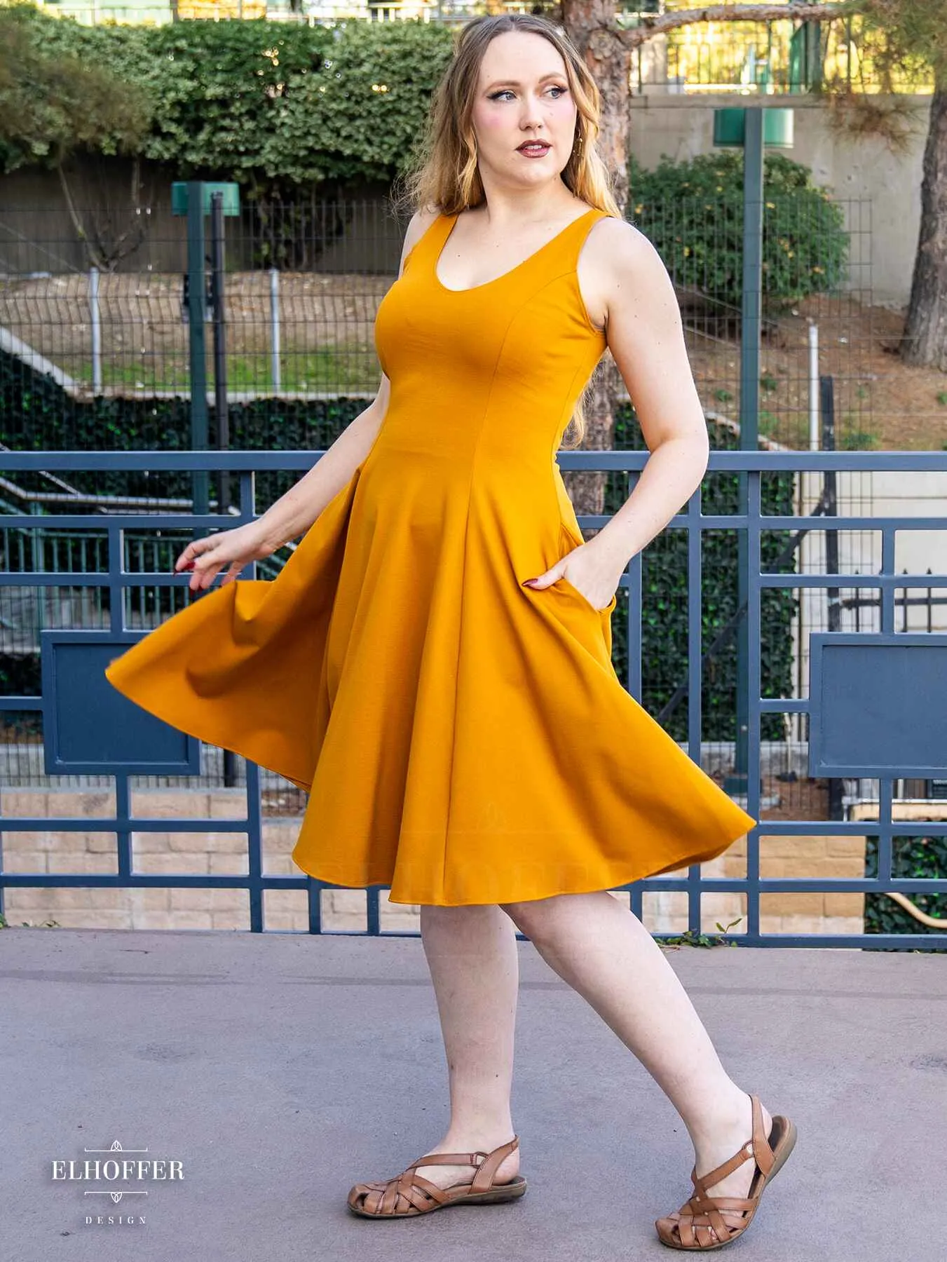 Essential Virgo Dress - Mustard Gold Ponte