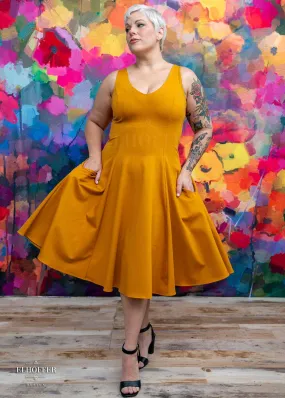Essential Virgo Dress - Mustard Gold Ponte
