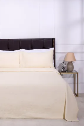 Fine Cotton Quilted Ivory Bedcover