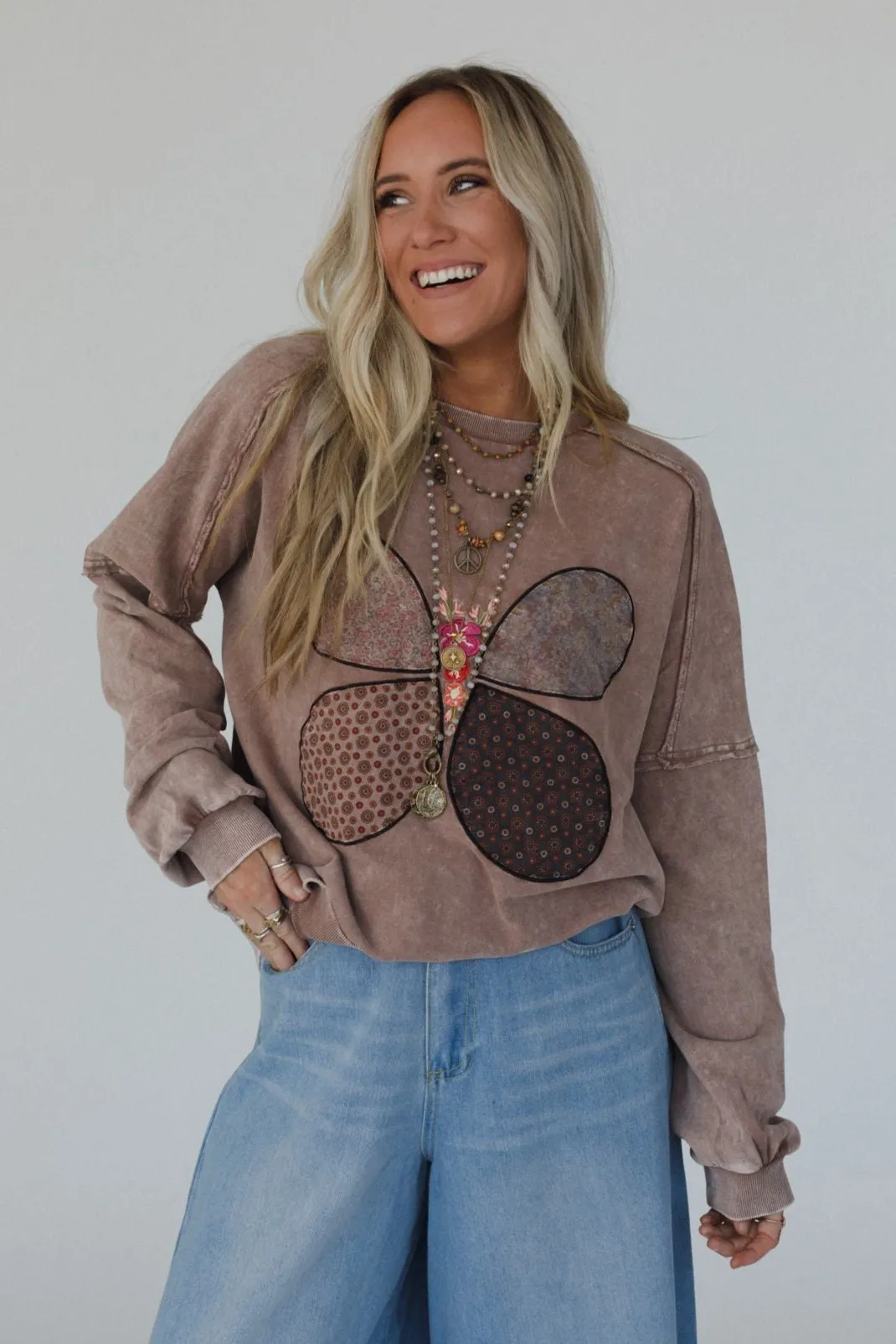 Flutterby Pullover Top - Mocha