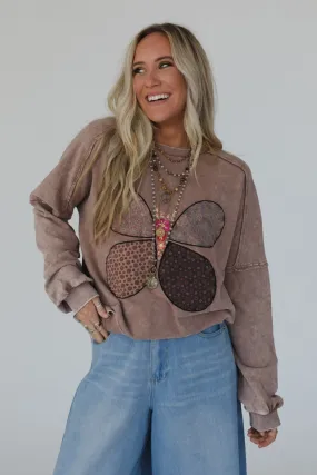 Flutterby Pullover Top - Mocha