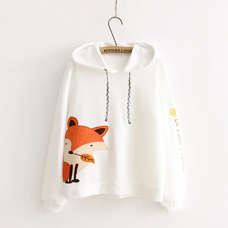 Fox Whispers: Cartoon Fox Leaf Sweatshirt Hoodie - Cozy Comfort with a Touch of Nature! 🦊🍃