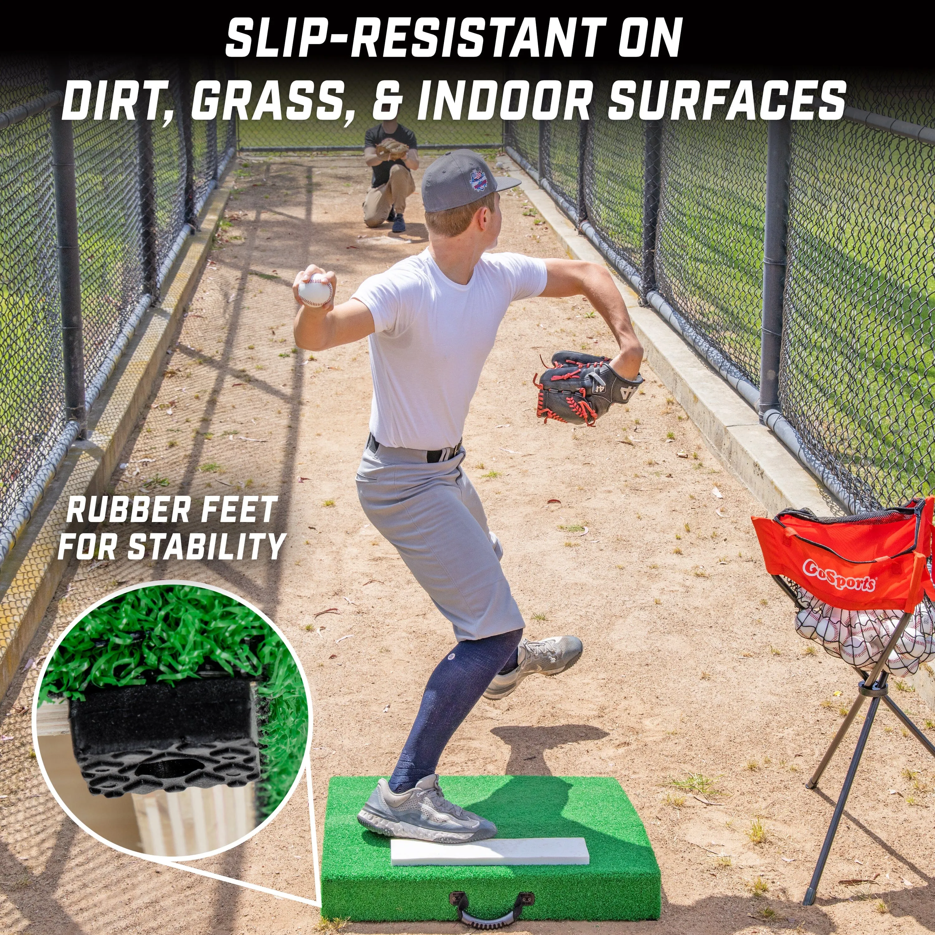 GoSports Portable Pitching Mound for Baseball and Softball Pitchers - 30 x 30 x 4 Inch