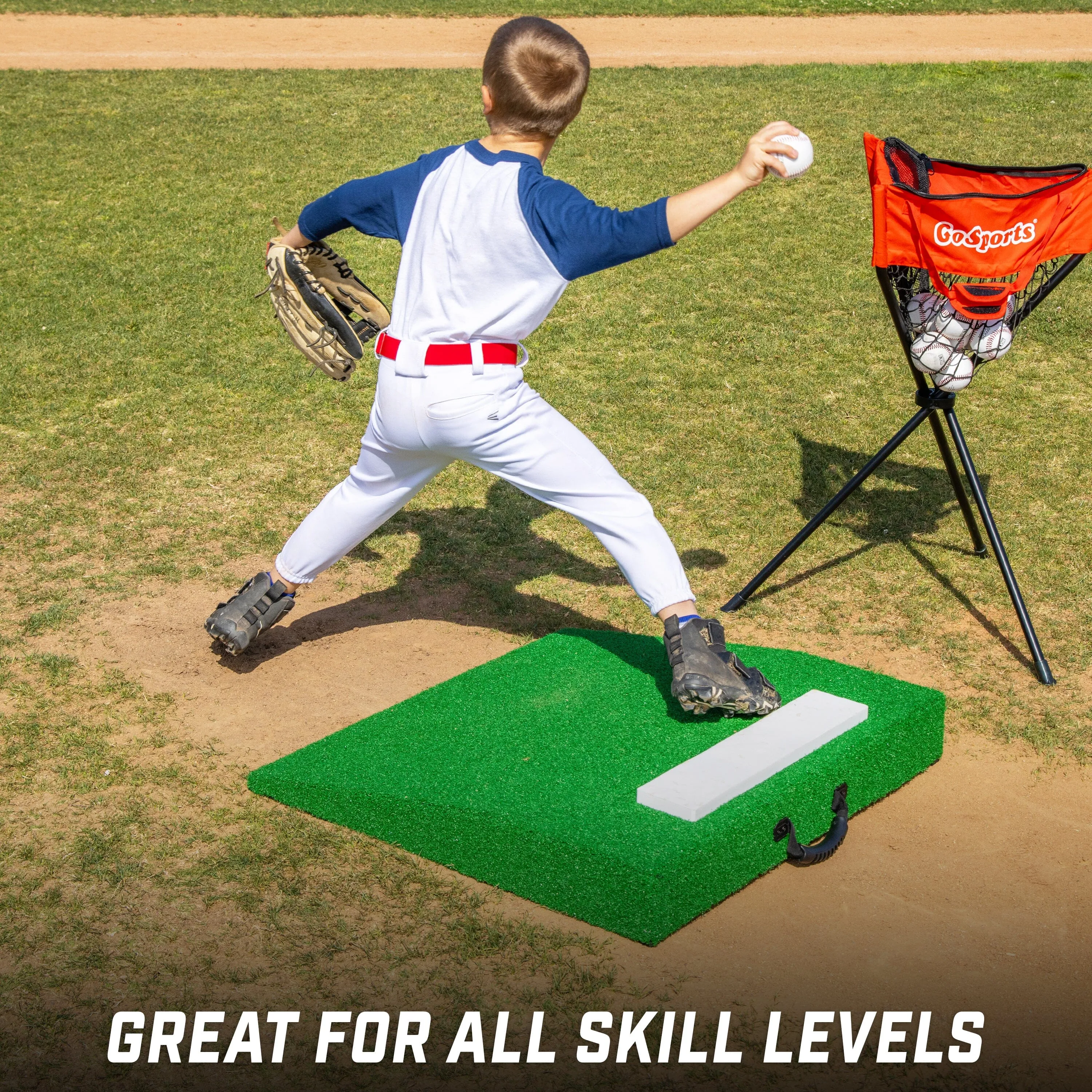 GoSports Portable Pitching Mound for Baseball and Softball Pitchers - 30 x 30 x 4 Inch