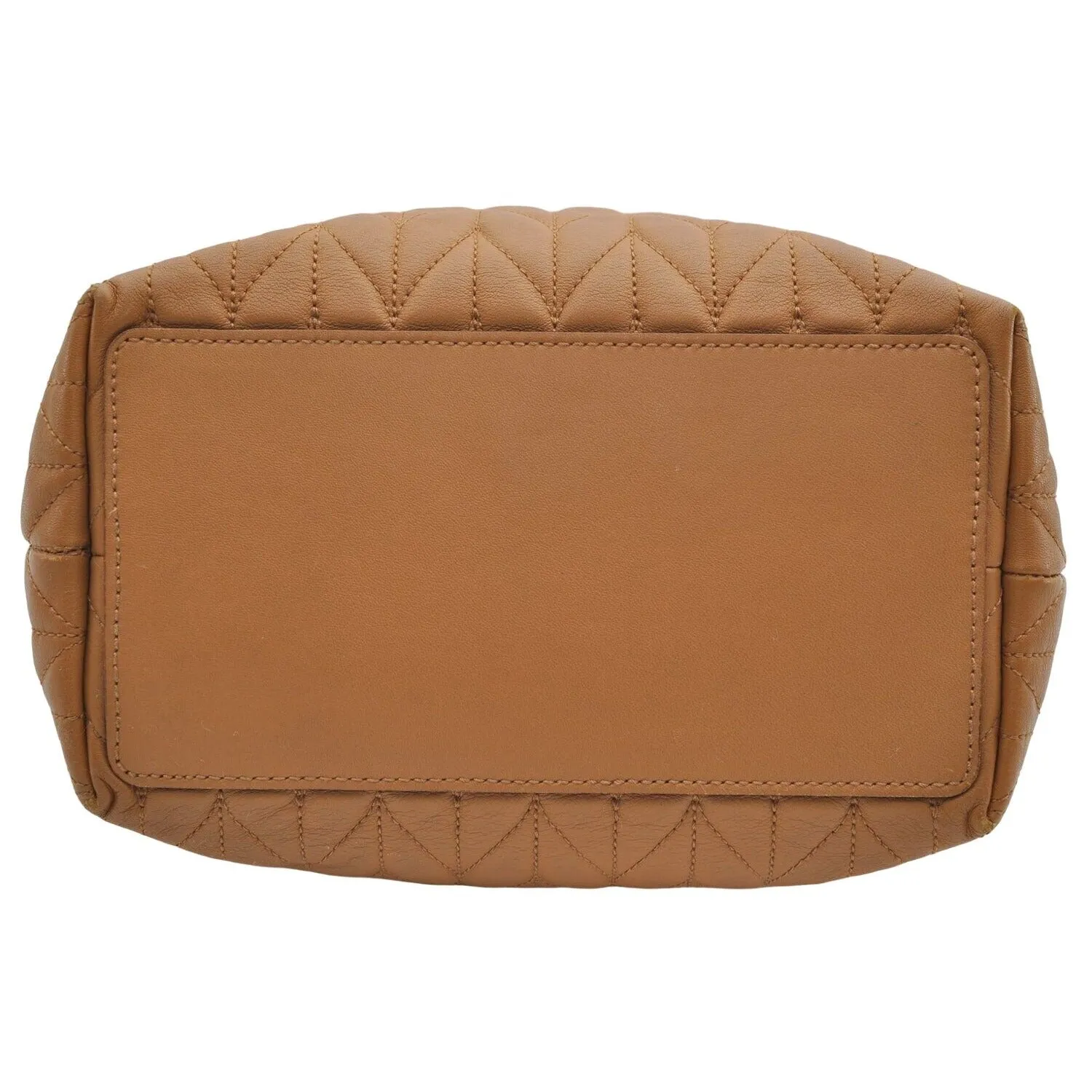 Gucci quilted camel leather, medium sized, two strap tote with bold chrome hardware