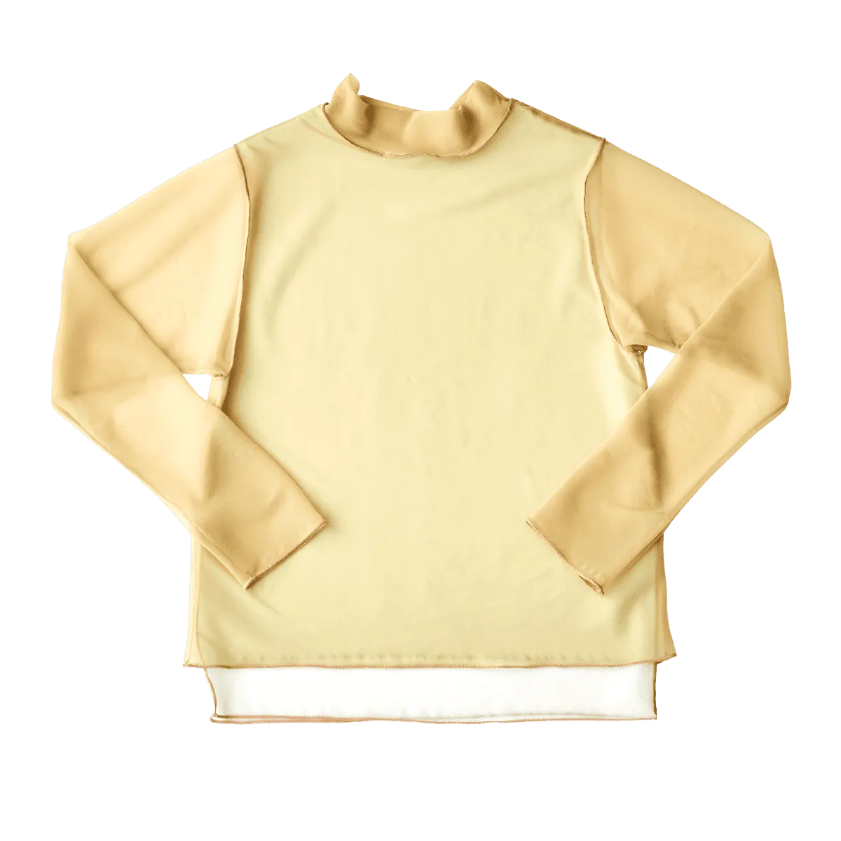 High Neck Pullover / Darkbeige × Yellow