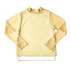 High Neck Pullover / Darkbeige × Yellow