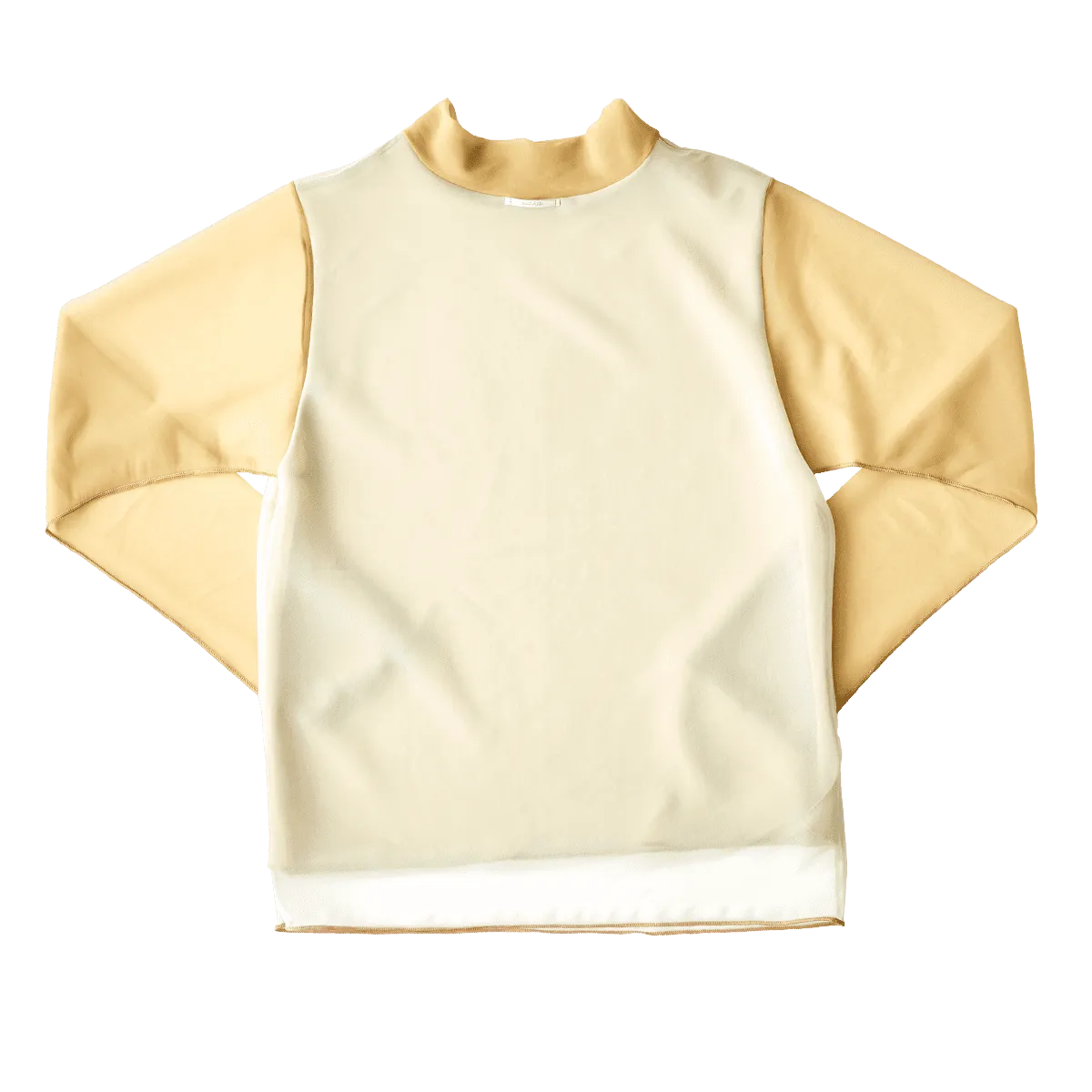 High Neck Pullover / Darkbeige × Yellow