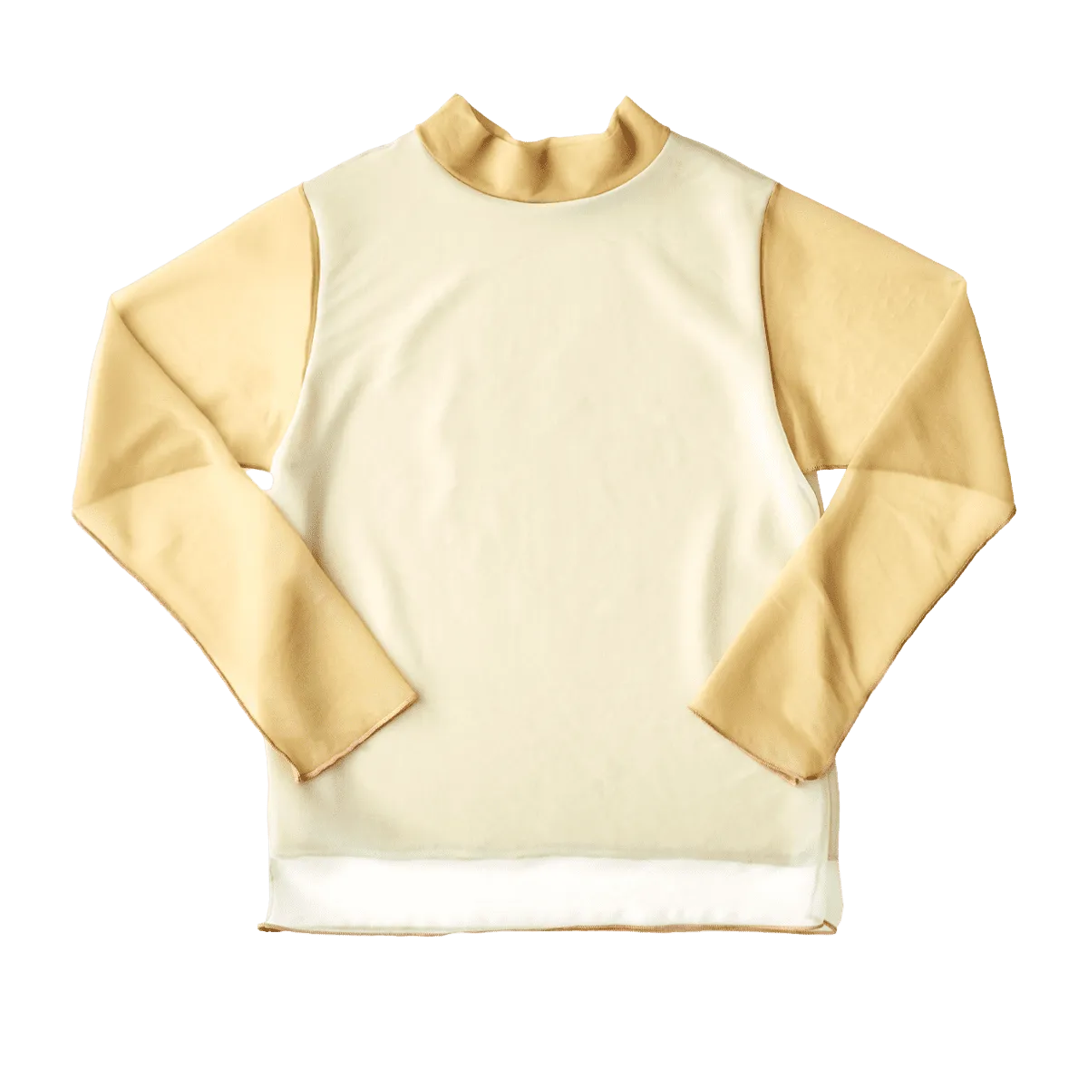 High Neck Pullover / Darkbeige × Yellow