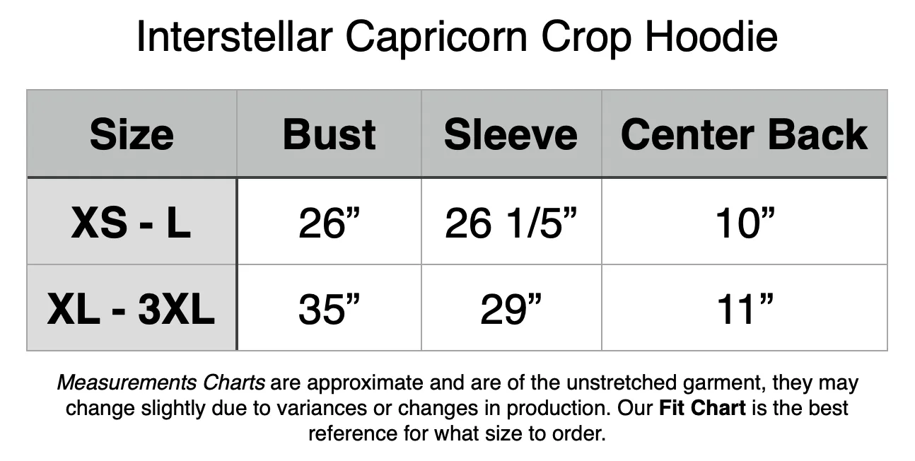 Interstellar Capricorn Crop Hoodie - Gold
