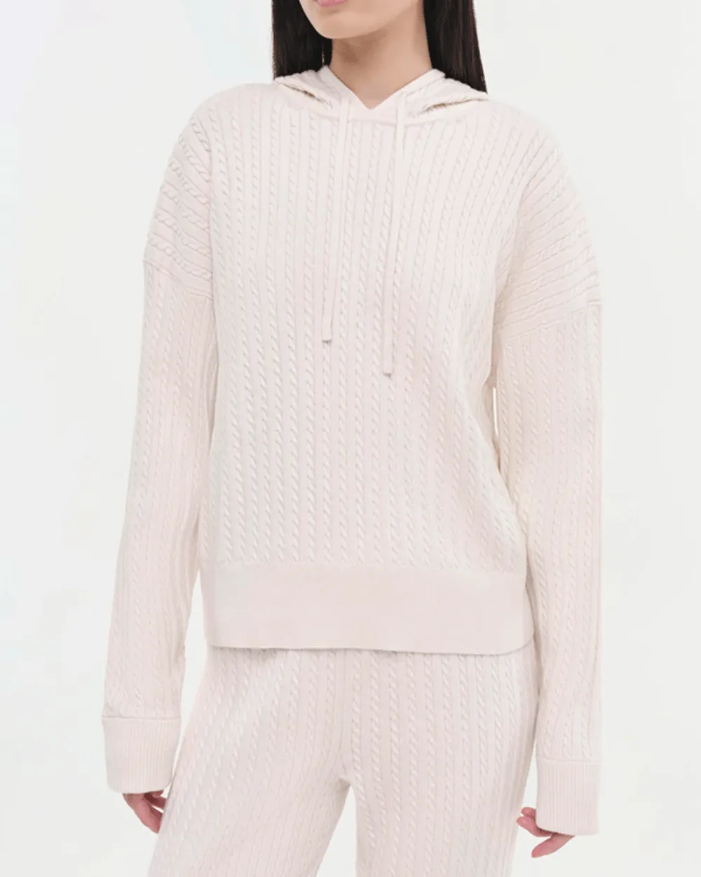 Ivory Cable Hoodie