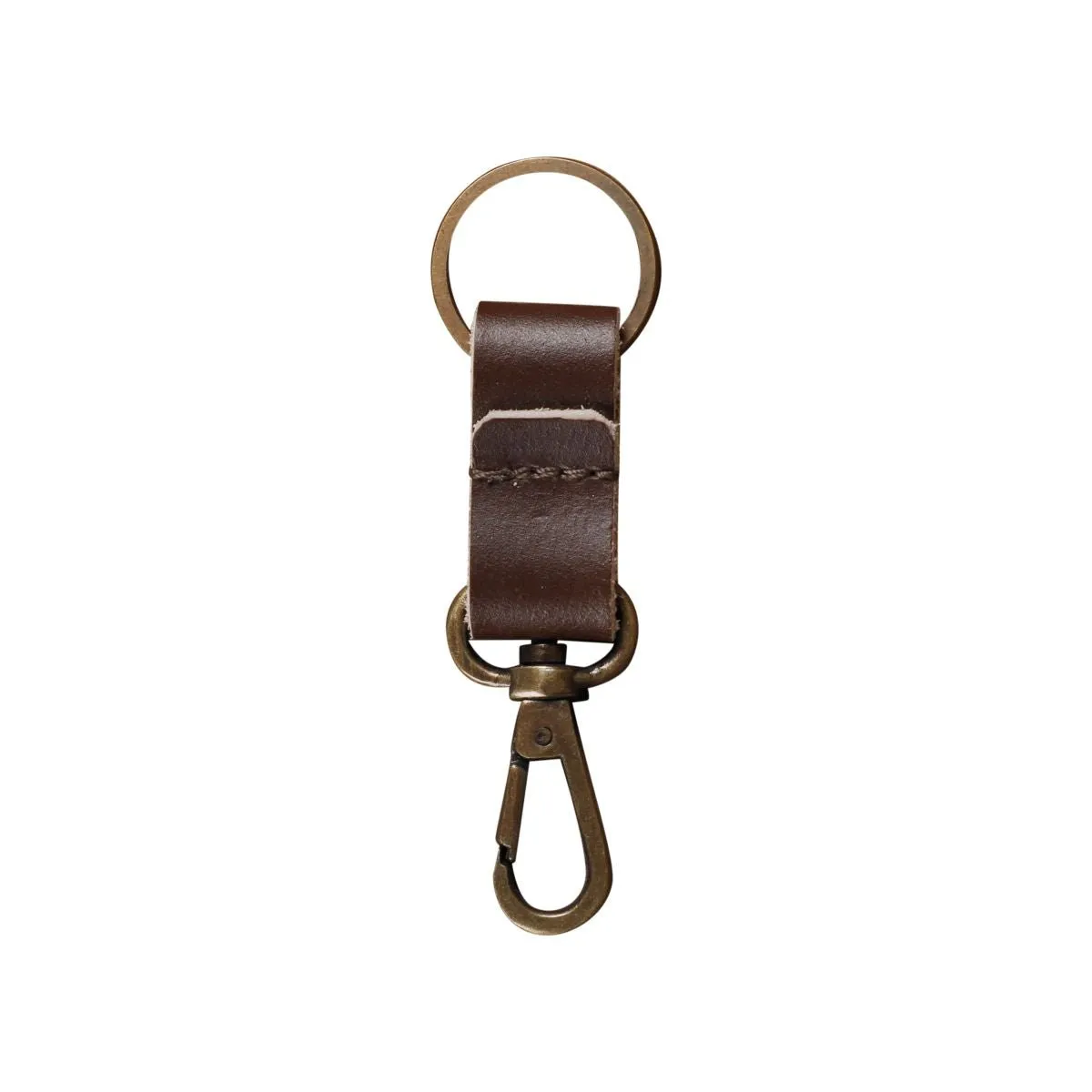 Leather Keychain Sturdy Style- Dark Brown