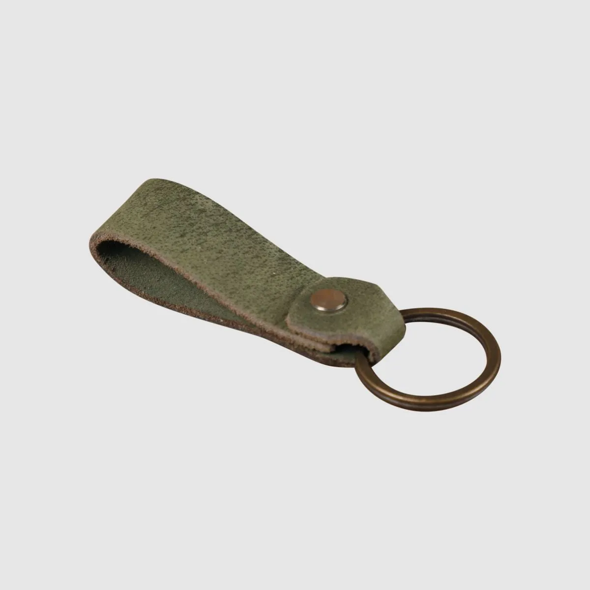 Leather Keychain Sturdy Style- Dark Brown