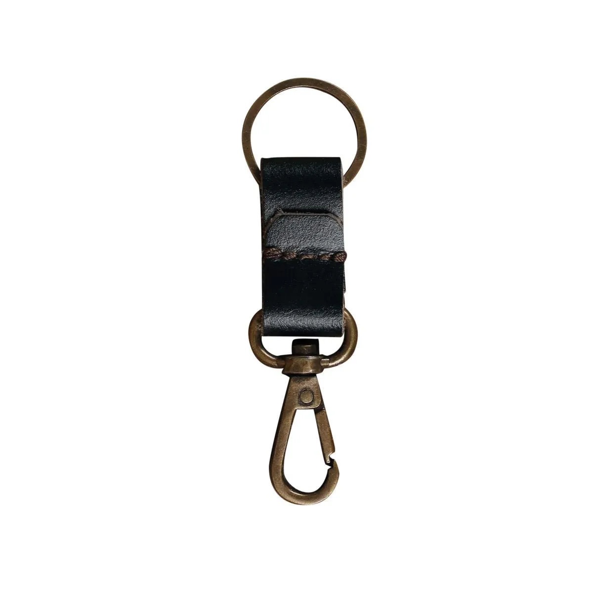 Leather Keychain Sturdy Style- Dark Brown