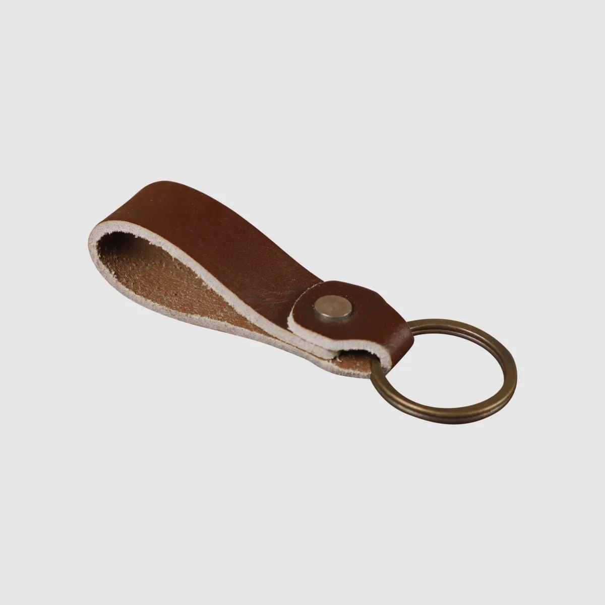 Leather Keychain Sturdy Style- Dark Brown