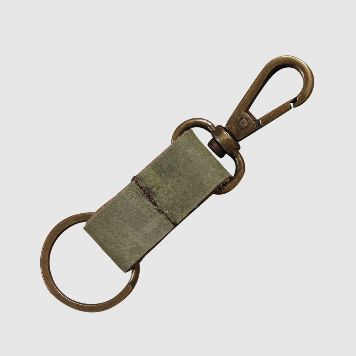 Leather Keychain Sturdy Style- Dark Brown