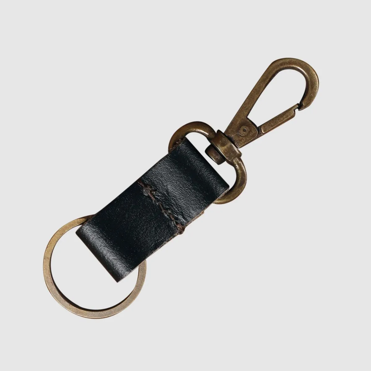 Leather Keychain Sturdy Style- Dark Brown