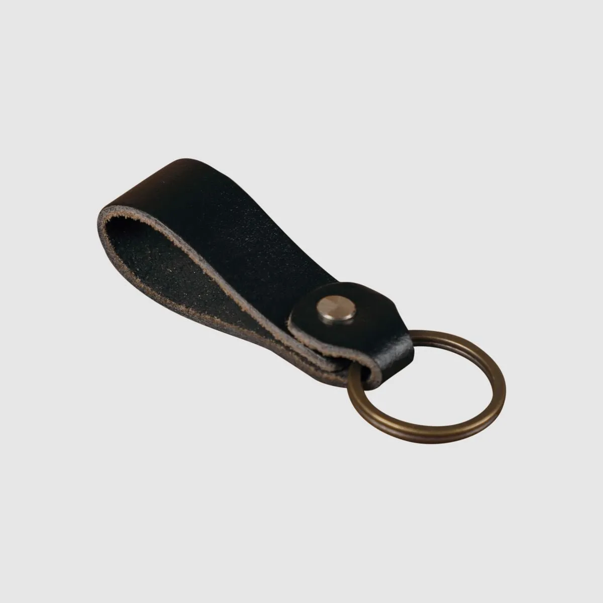 Leather Keychain Sturdy Style- Dark Brown