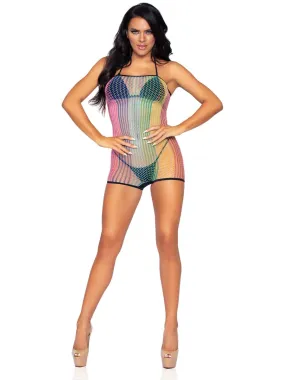 Leg Avenue Rainbow Net Strapless Romper 89249