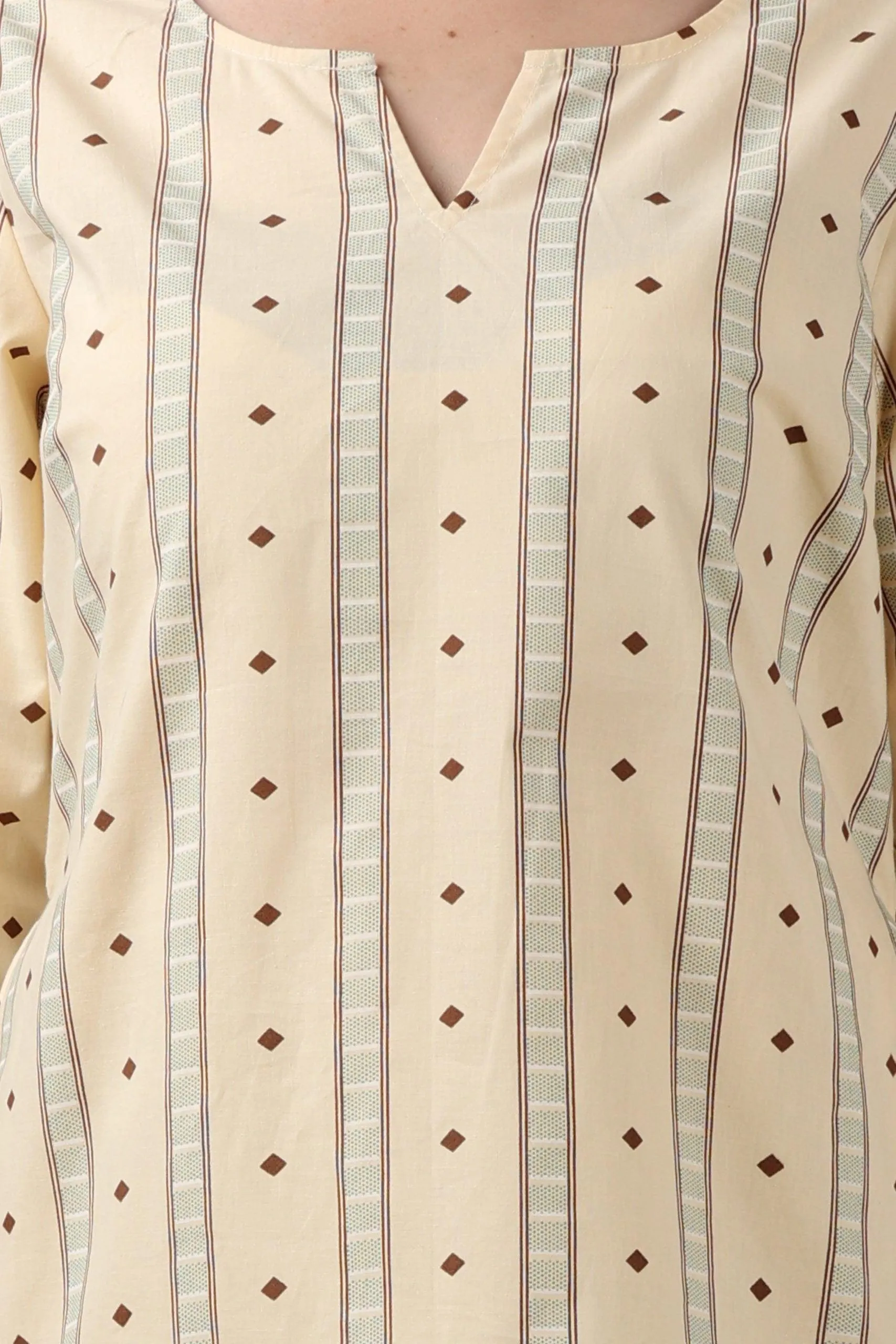 Light Yellow Graphic Printed Night Suit Set