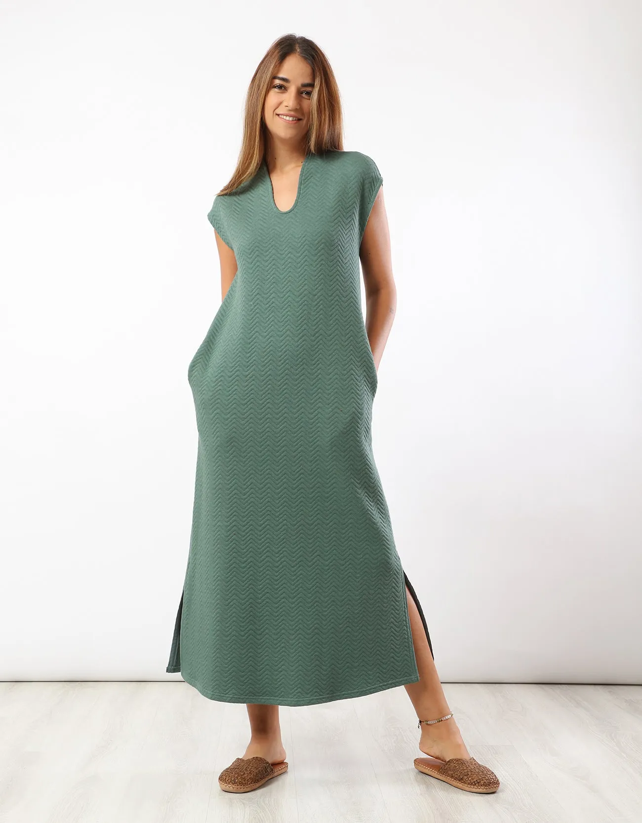 Long quilted dress