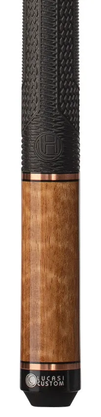 Lucasi Hybrid Apitong and Rose Gold Rings Cue with Fusion G5 Wrap Pool Cue