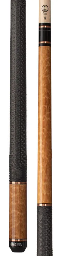 Lucasi Hybrid Apitong and Rose Gold Rings Cue with Fusion G5 Wrap Pool Cue
