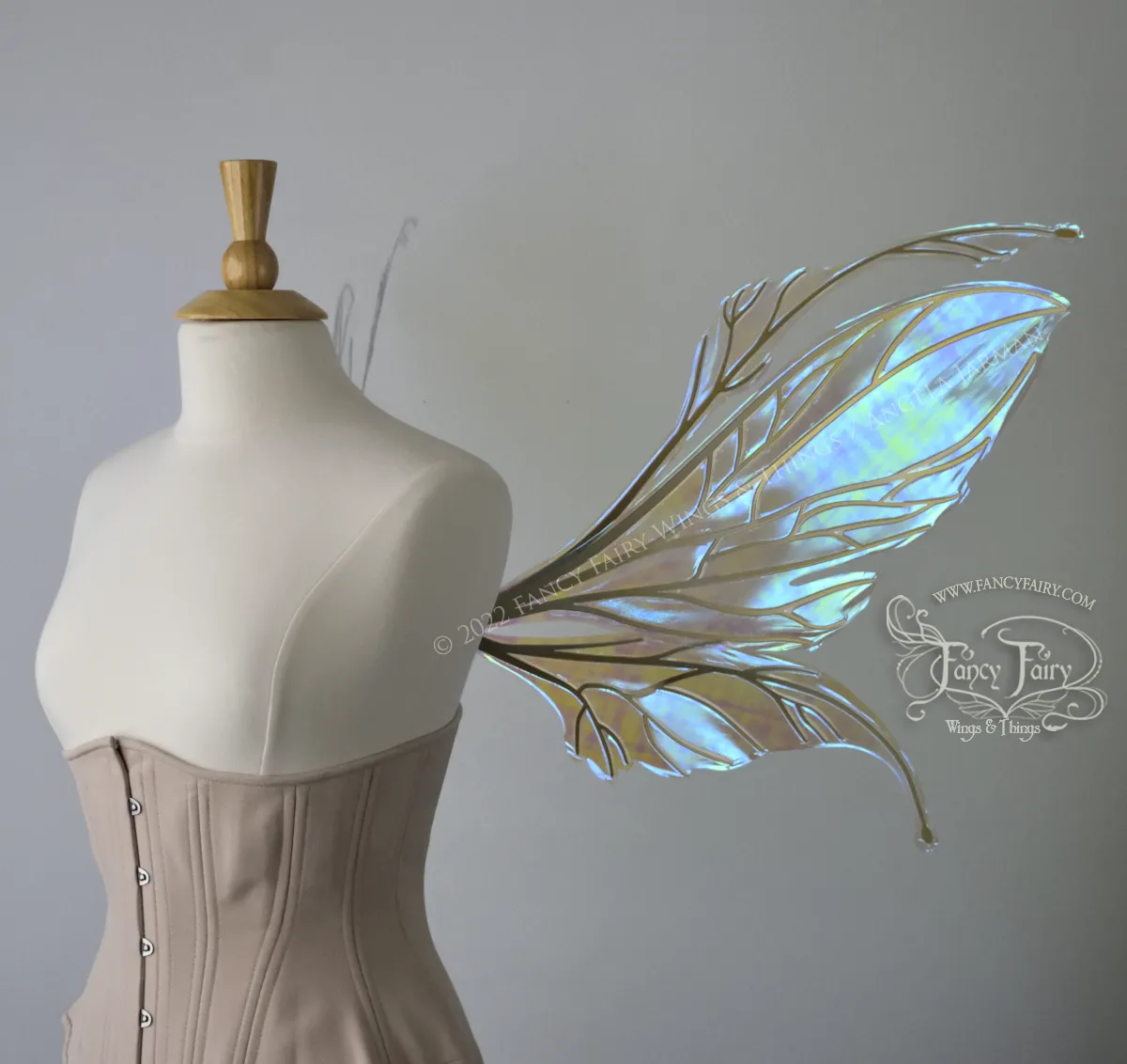 Made to Order Datura Iridescent Convertible Fairy Wings in Your Color with Gold Veins
