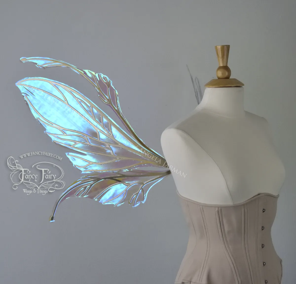 Made to Order Datura Iridescent Convertible Fairy Wings in Your Color with Gold Veins