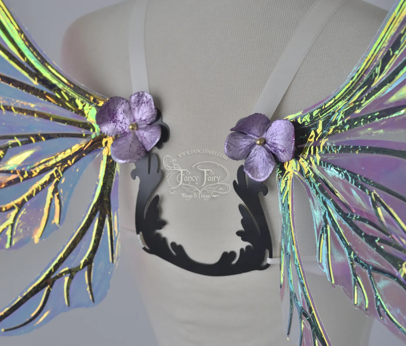 Made to Order Datura Iridescent Convertible Fairy Wings in Your Color with Gold Veins