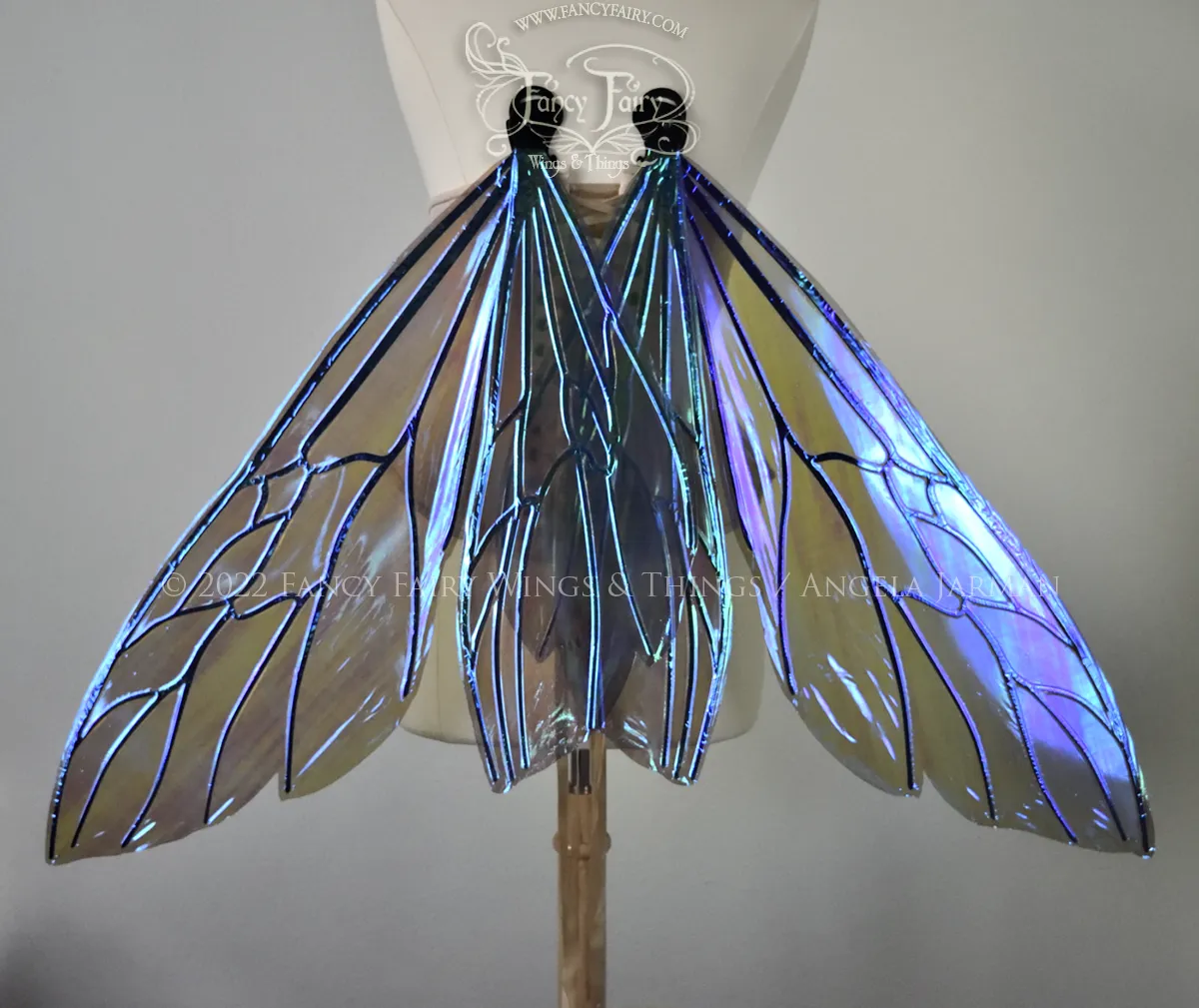 Made to Order Extra Large Ellette Iridescent Convertible Fairy Wings in Your Color with GOLD veins
