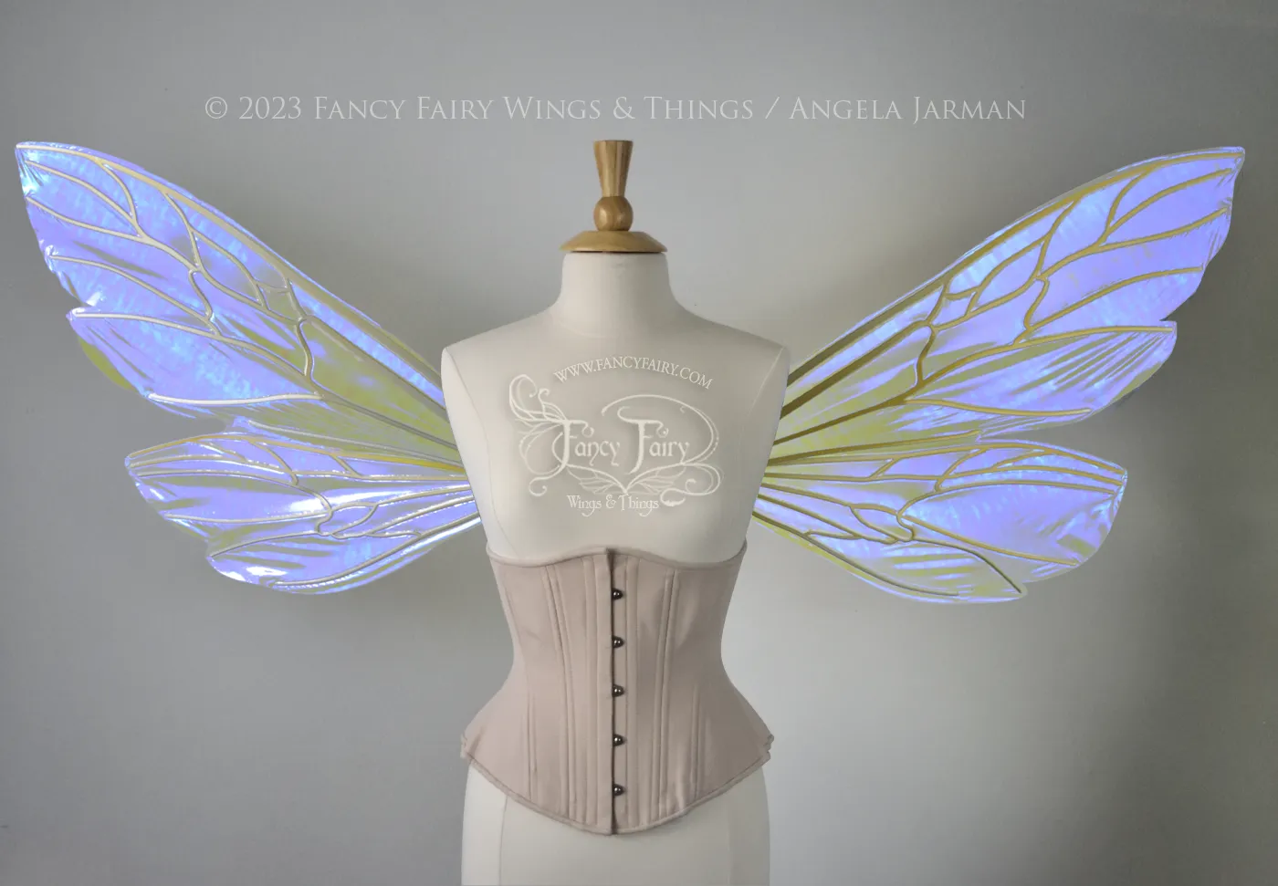 Made to Order Extra Large Ellette Iridescent Convertible Fairy Wings in Your Color with GOLD veins