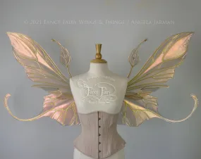 Made to Order Extra Large Elvina Iridescent Convertible Fairy Wings in Your Color Choice with Gold veins