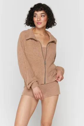 Melody Zip Up Funnel, Stone