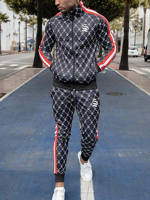 Men's Logo Print Tracksuit Set