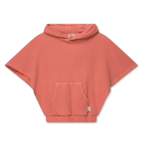 Organic Waffle Sleeveless Hoodie "Coral", 3J / 4J / 7-8J