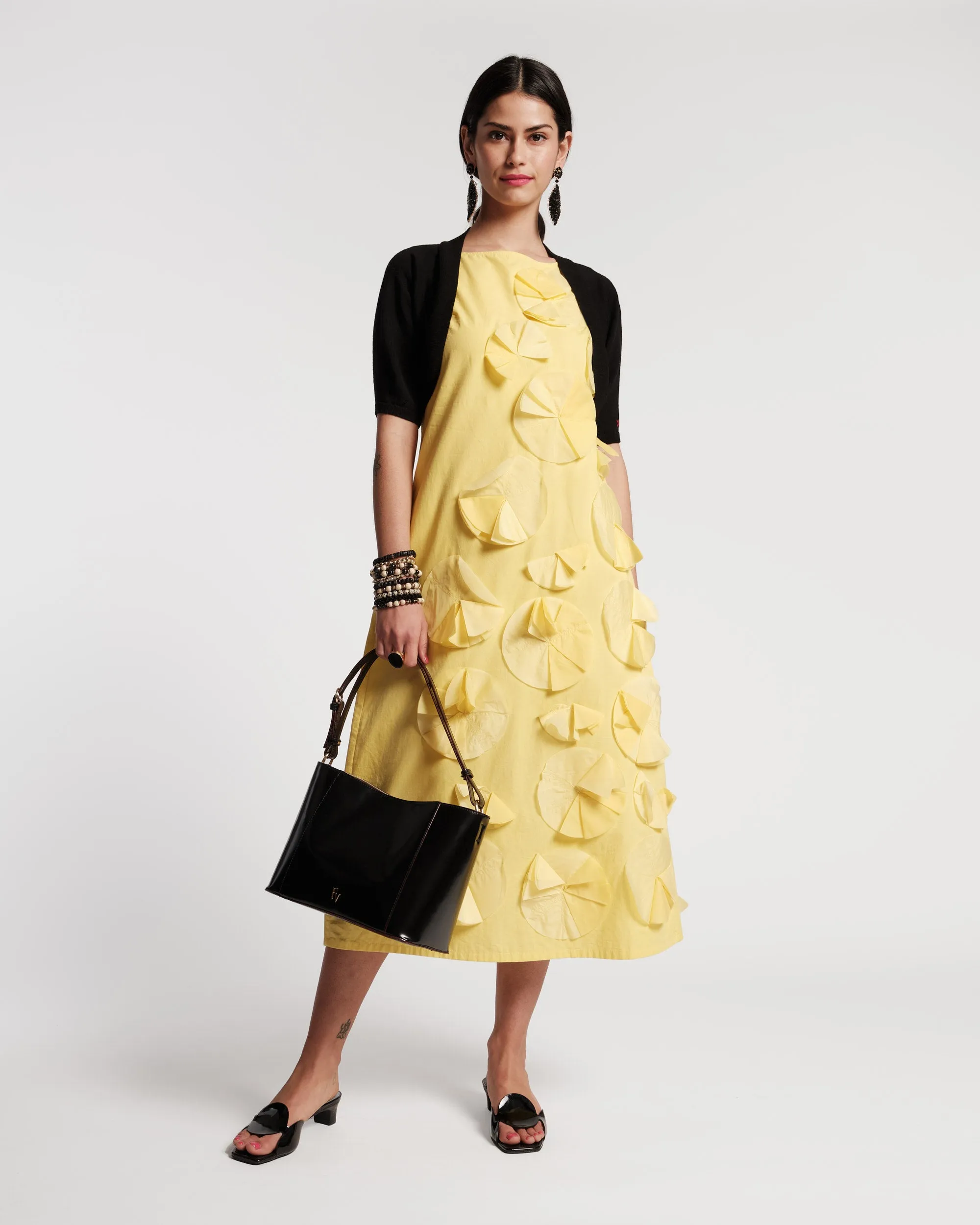 Origami Flower Dress Yellow
