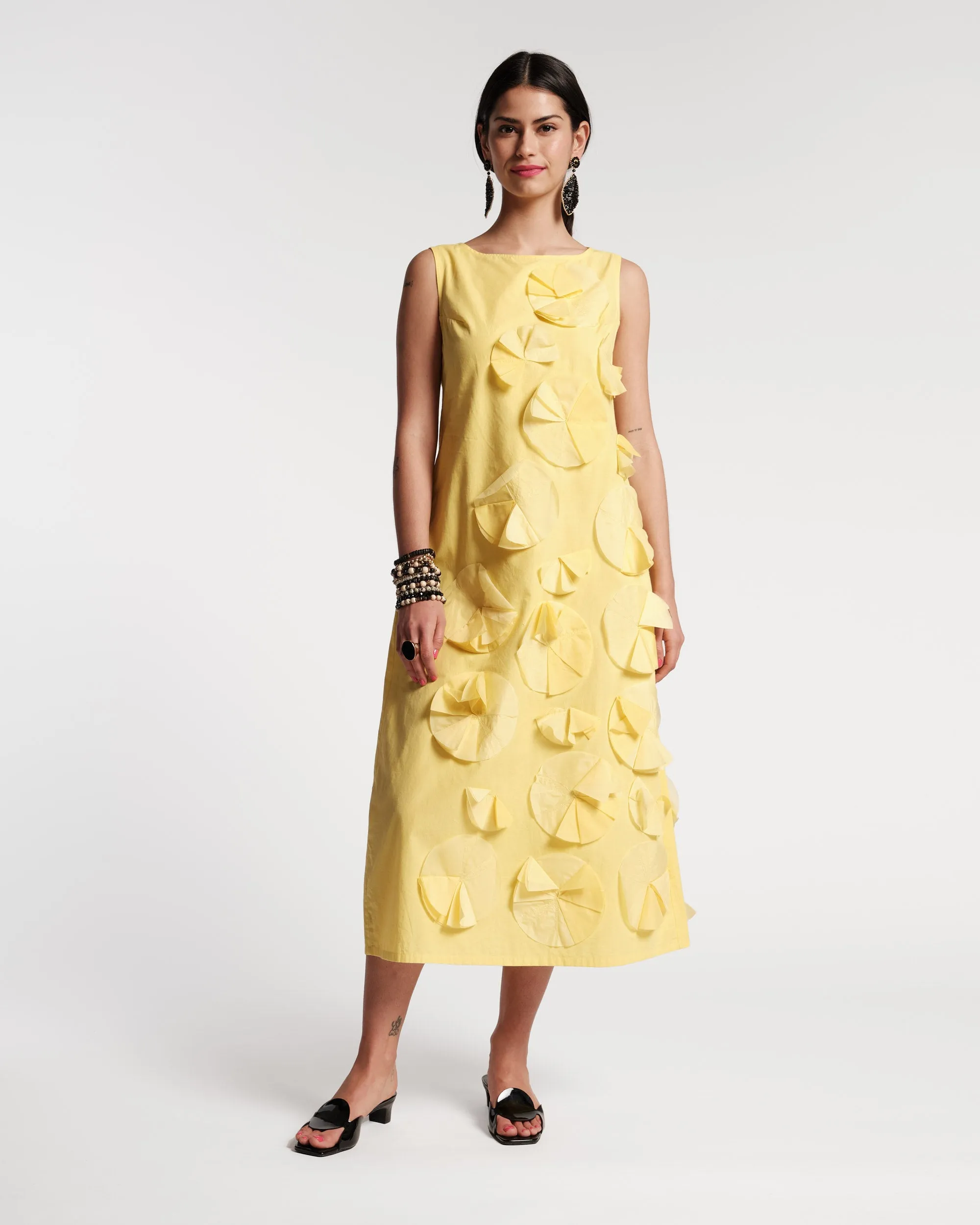 Origami Flower Dress Yellow