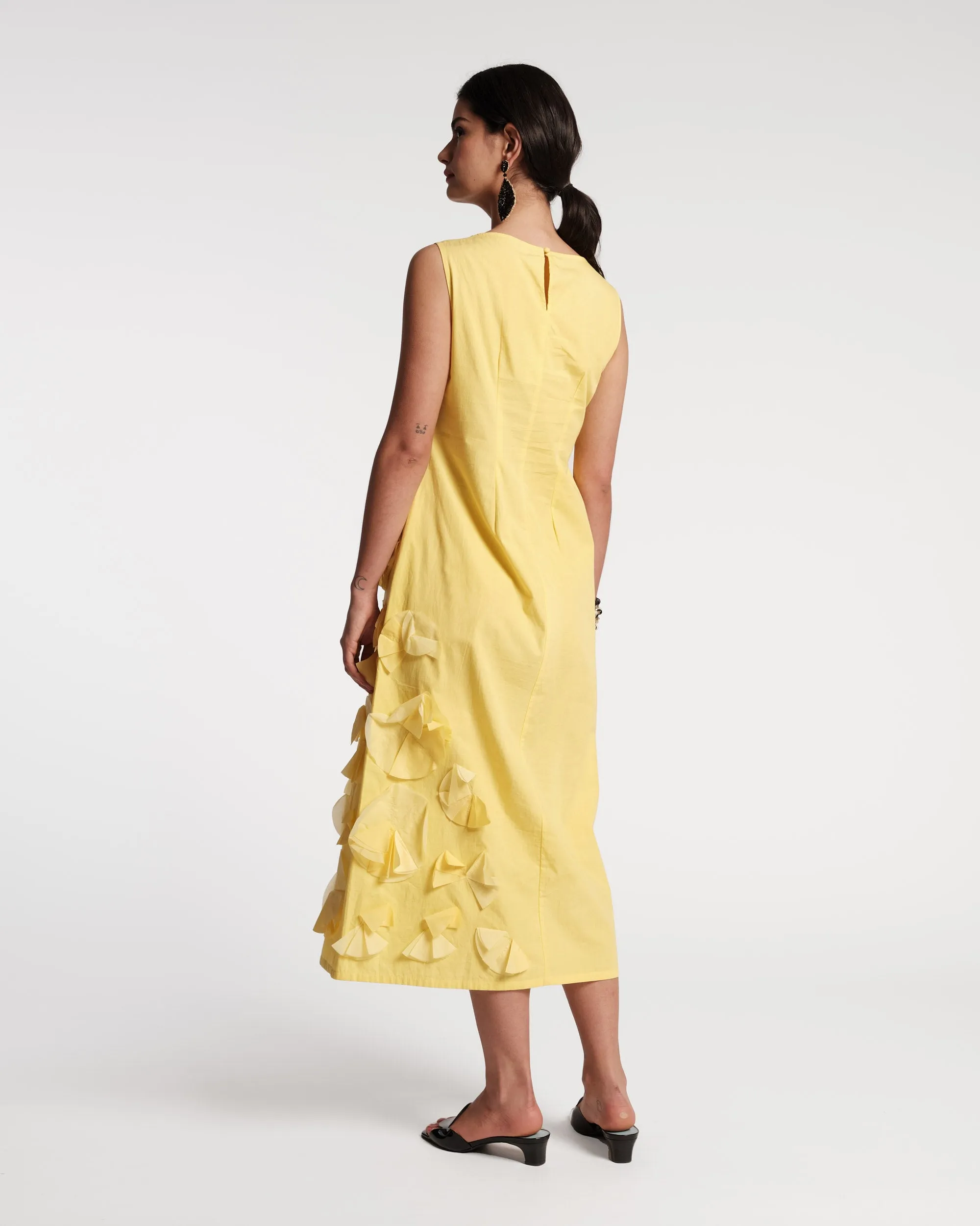 Origami Flower Dress Yellow