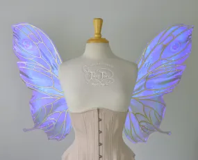 Pansy "Ultraviolet Rainbow Moth" Iridescent Convertible Fairy Wings with Candy Coat gold veins